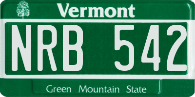 VT license plate NRB542