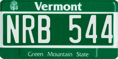 VT license plate NRB544