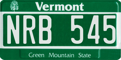 VT license plate NRB545