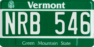 VT license plate NRB546