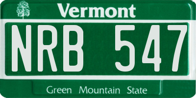 VT license plate NRB547