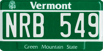 VT license plate NRB549
