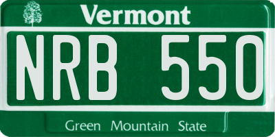 VT license plate NRB550