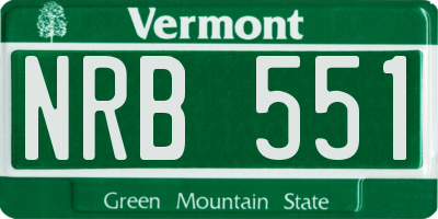 VT license plate NRB551