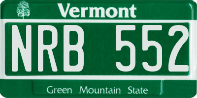VT license plate NRB552