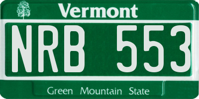 VT license plate NRB553