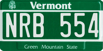 VT license plate NRB554