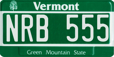 VT license plate NRB555
