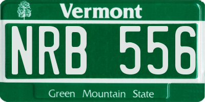 VT license plate NRB556