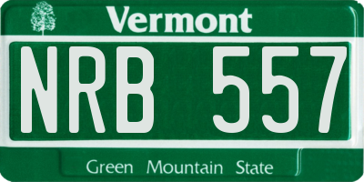 VT license plate NRB557