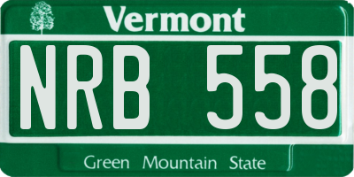 VT license plate NRB558