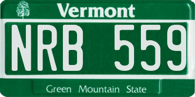 VT license plate NRB559