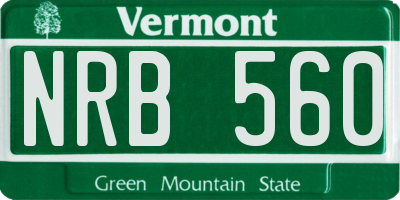 VT license plate NRB560