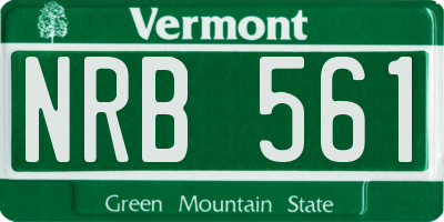 VT license plate NRB561