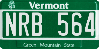 VT license plate NRB564