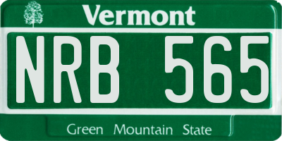 VT license plate NRB565