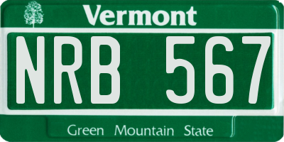 VT license plate NRB567
