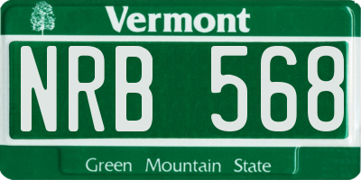 VT license plate NRB568