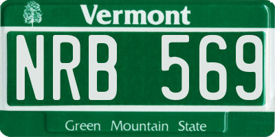 VT license plate NRB569