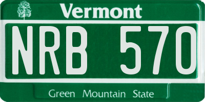 VT license plate NRB570
