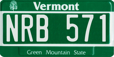 VT license plate NRB571