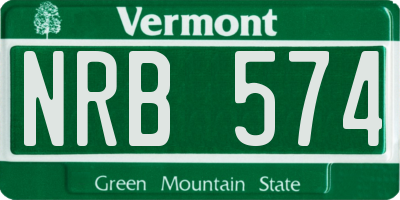 VT license plate NRB574