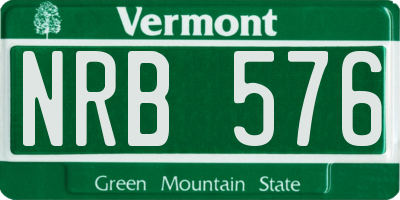 VT license plate NRB576