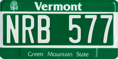 VT license plate NRB577