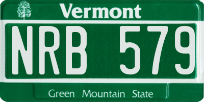 VT license plate NRB579