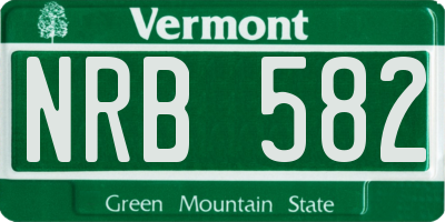 VT license plate NRB582