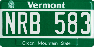 VT license plate NRB583