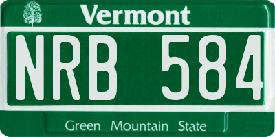 VT license plate NRB584