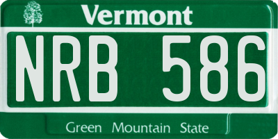 VT license plate NRB586
