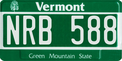 VT license plate NRB588