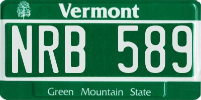 VT license plate NRB589