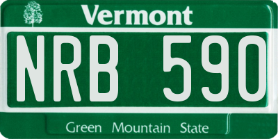 VT license plate NRB590