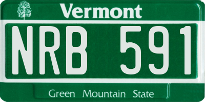 VT license plate NRB591