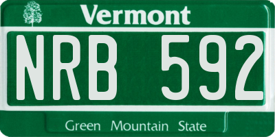 VT license plate NRB592