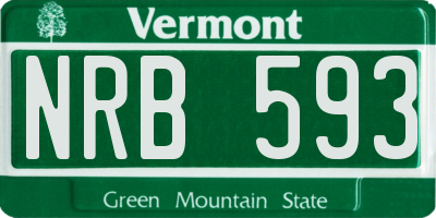 VT license plate NRB593