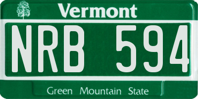 VT license plate NRB594