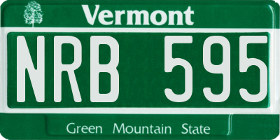 VT license plate NRB595