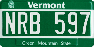 VT license plate NRB597
