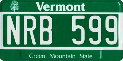 VT license plate NRB599
