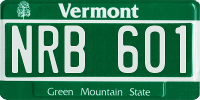 VT license plate NRB601
