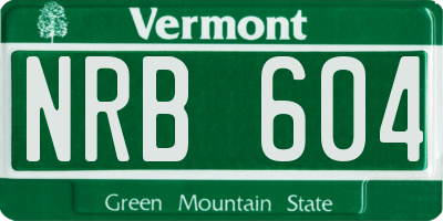 VT license plate NRB604