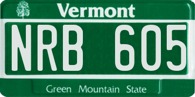 VT license plate NRB605