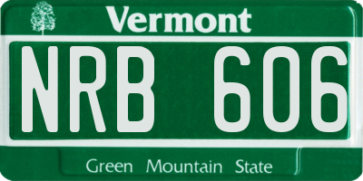 VT license plate NRB606