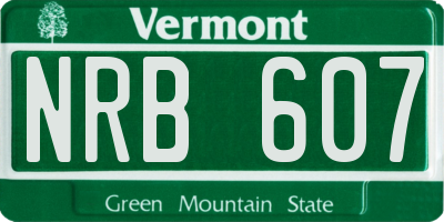 VT license plate NRB607