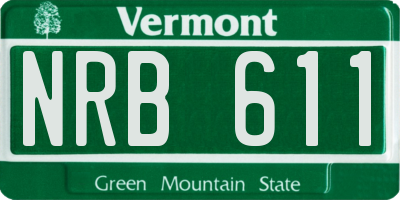 VT license plate NRB611