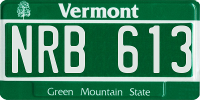 VT license plate NRB613